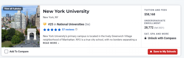 「美国留学资讯」录取率堪比藤校,纽约大学录取率跌至8%