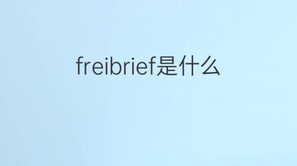 freibrief是什么意思 freibrief的翻译、读音、例句、中文解释 下午有课