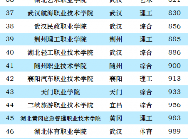湖北高职院校排名2023(大专)：武汉职业技术学院第一